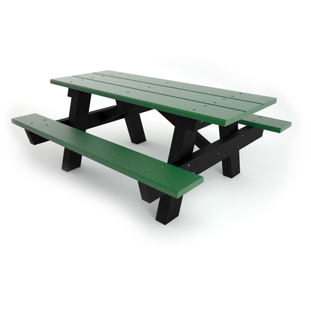 FROG FURNISHINGS Green 6' A-Frame Table with Black Frame PB APIC6GRE